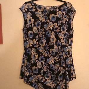 Floral White House Black Market Asymmetrical